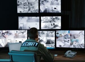 Security,Guard,Monitoring,Modern,Cctv,Cameras,In,Office